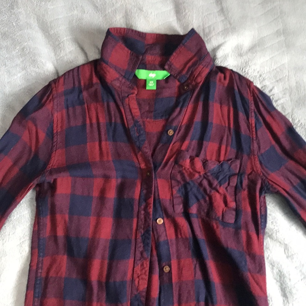 Soft Long-Sleeve Button Down Plaid Shirt